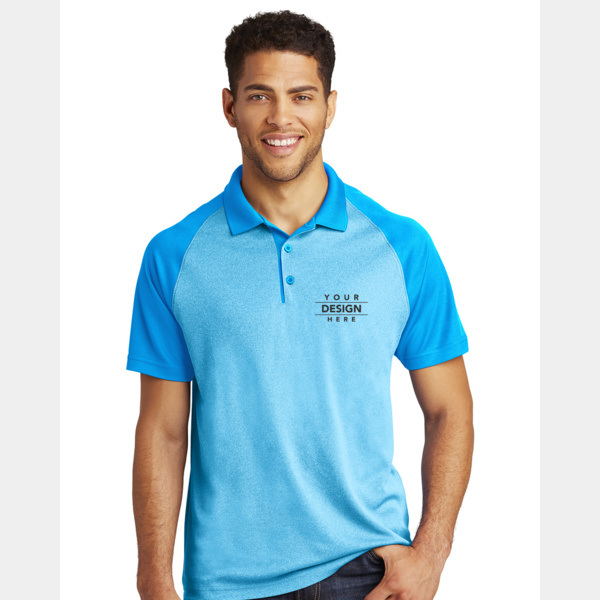 PosiCharge ® RacerMesh ® Raglan Heather Block Polo Thumbnail