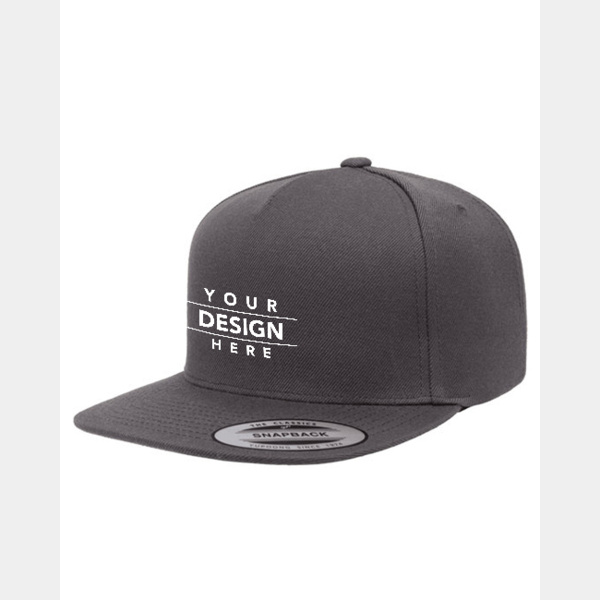 Adult 5-Panel Structured Flat Visor Classic Snapback Cap Thumbnail